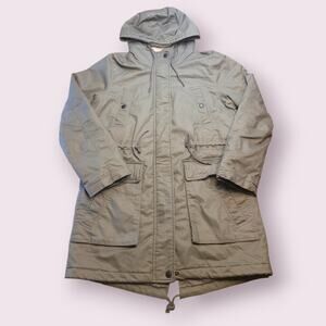 American Eagle Sherpa Lined Hooded Coat Army Green M EUC